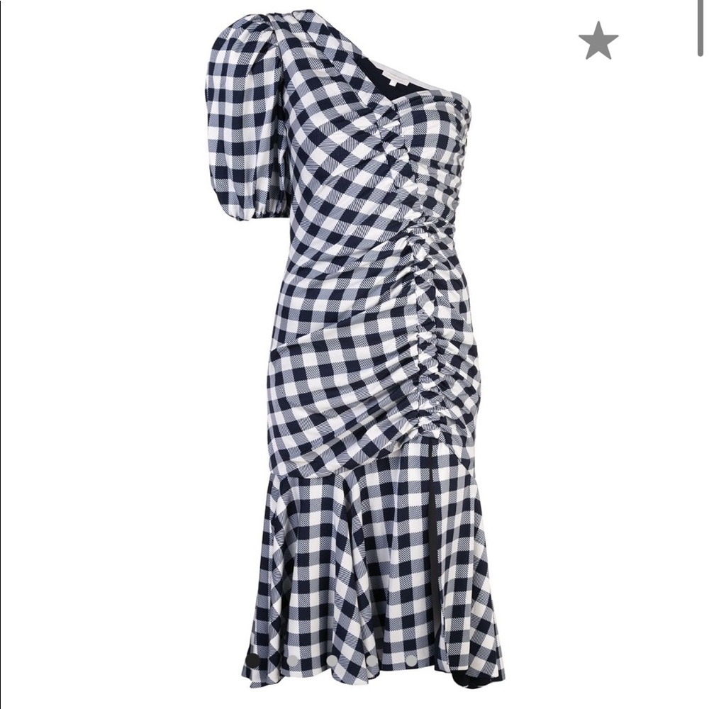 Jonathan Simkhai One Shoulder Gingham Dress